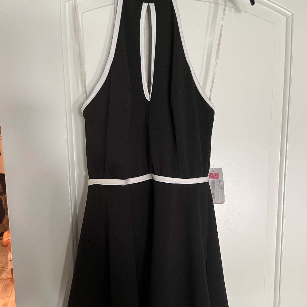 Black and white mini dress